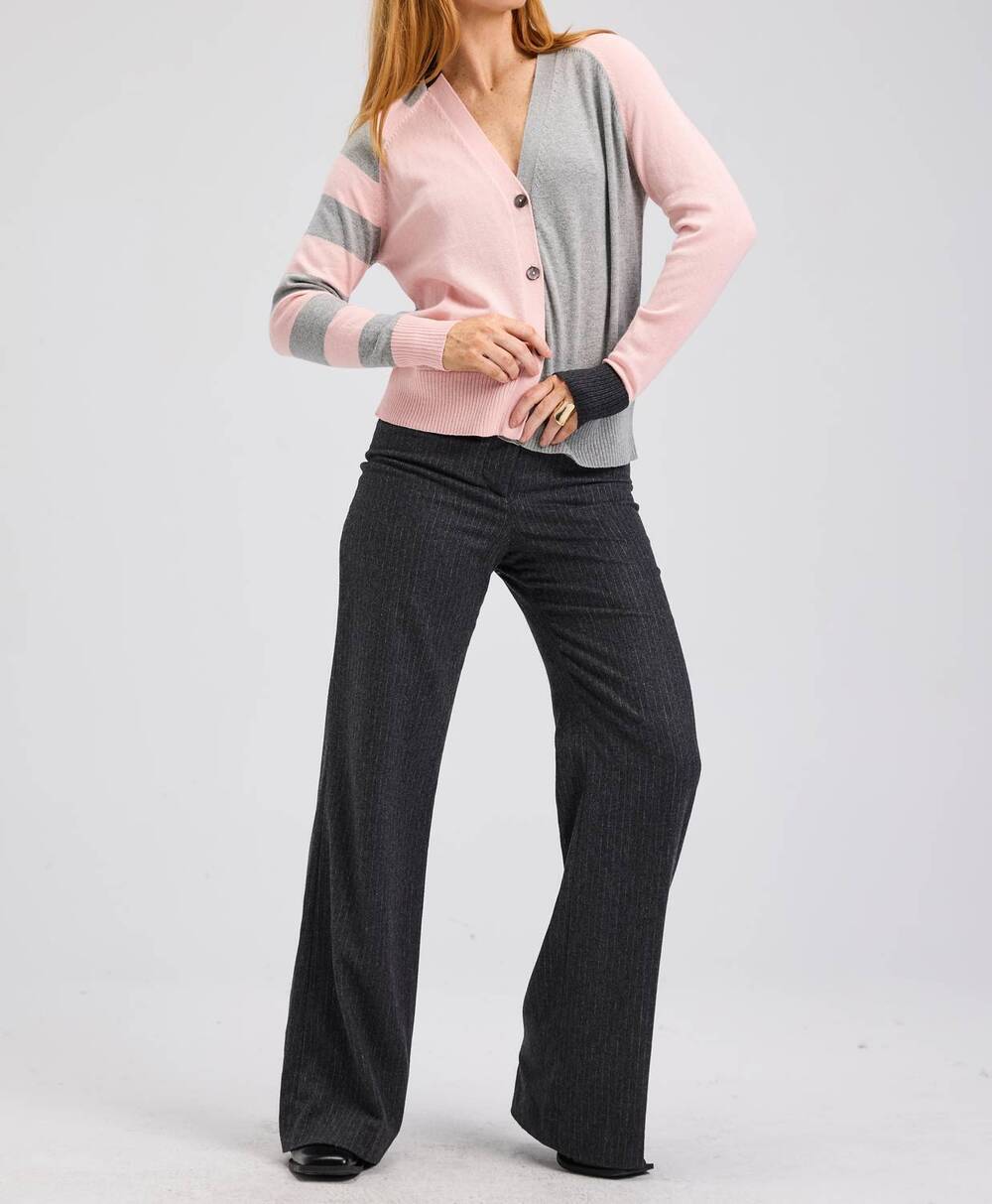 NEW ZAKET & PLOVER women's split cardigan in powder pink